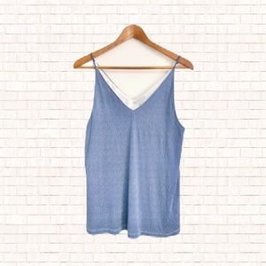 Summer Cami Top • h&m double v neck chevron printed cami tank top Large NWT OBO